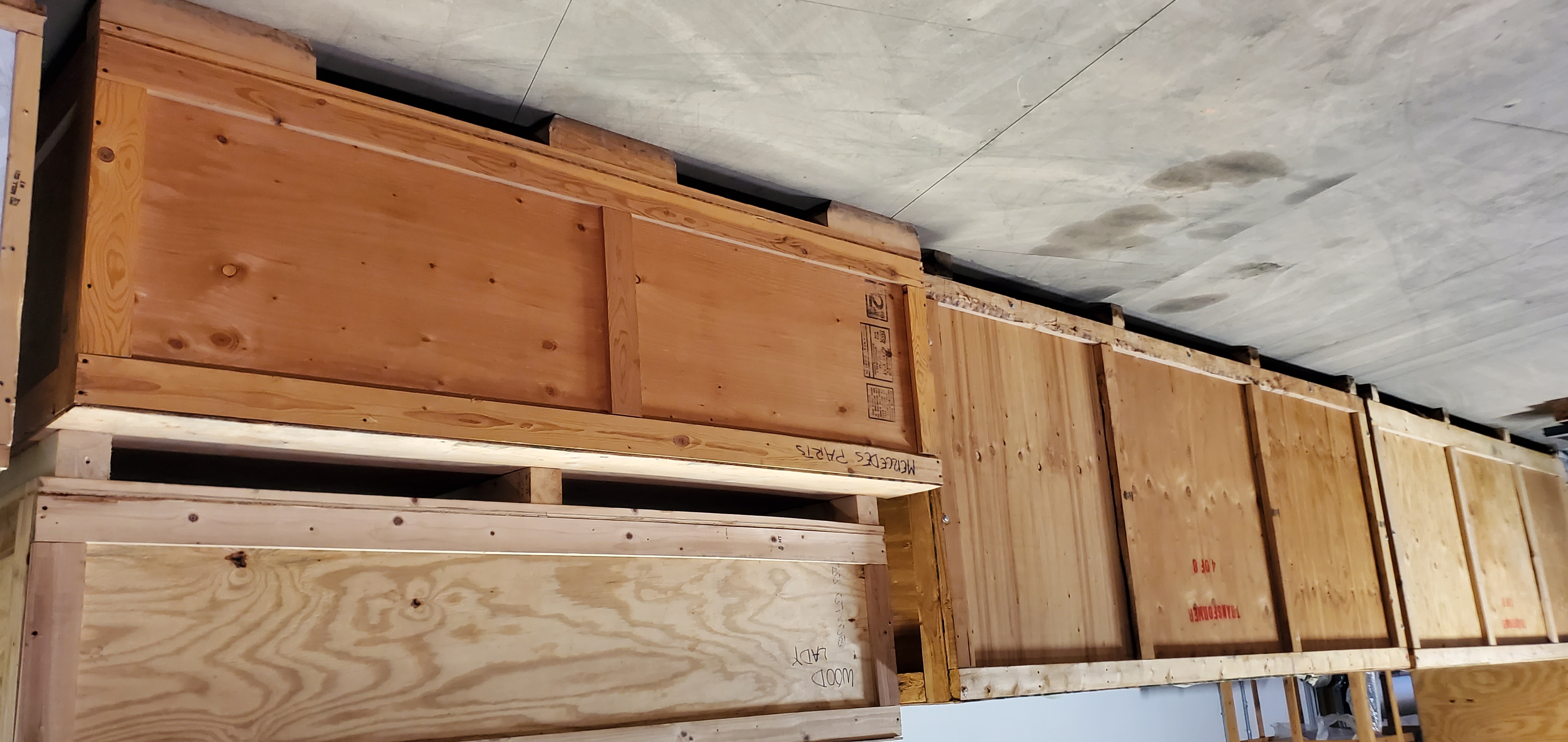 FPL custom wood crate being assembled